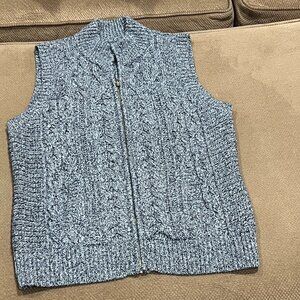 New JONES OF NEW YORK WOMEN'S XL  SWEATER NAVY & GREY  VEST